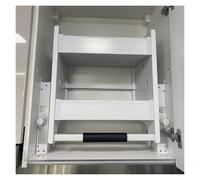 Nizer de gabinete extraíble de 2 niveles con estante desplegable de 10 pulgadas de ancho, plato extraíble y estante de especias, almacenamiento interior para electrodomésticos de cocina, armario