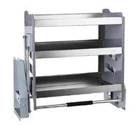 Nizer de gabinete extraíble de acero de 3 niveles - Estante de cocina pesado para platos, botellas y platos - Ahorro de espacio en el gabinete superior