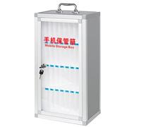 Nizer de teléfono de aluminio montado en la pared con cerradura, solución de almacenamiento de 36 ranuras para oficina, estante duradero para dispositivos móviles, diseño elegante para una gestión