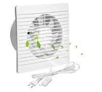 Nizirioo 1 ventilador de baño de 100 mm: ventilador de ventilación de pared de 4 pulgadas con interruptor, funcionamiento silencioso, ventilador de escape para cocina, baño, loft y sótano (blanco)