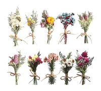 Nizirioo 10 Paquetes de Mini Ramo de Flores Secas Naturales, Pequeñas para Decoración del Hogar y Manualidades