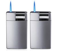 Nizirioo 2 Mecheros de Tormenta Con Llama Jet: Encendedor Rellenable Resistente Al Viento, Palanca de Encendido (Vendido Sin Gas)