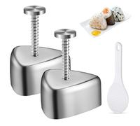 Nizirioo 2 Piezas Molde De Onigiri, Molde De Sushi Para Onigiri, Molde Sushi Prensado Herramientas De Sushi Acero Inoxidable Triangular Sushi Moldes De Sushi Con Cuchara, Para Hacer Onigiri DIY