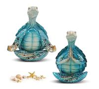 Nizirioo 2 Piezas Tortuga De Yoga, Figura De Meditación para Decoración Tortuga Creativa De Meditación De Playa para El Hogar, Colección De Regalos, Oficina, Primavera, Verano, Decoración De Jardín