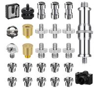 Nizirioo 26 tornillos para cámara: 1/4" a 3/8" tornillo de rosca para cámara de 3/8", juego de adaptadores de tornillos de pulgada, rosca de trípode de cámara, material de acero inoxidable, para