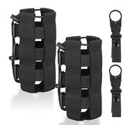 Nizirioo 2pcs Bolsa Tactica para Botella, Portador De Botella De Agua, Bolsa para Botella De Agua Bolsa Portabotellas Ajustable Bolsa De Botella Agua Molle para Senderismo Al Aire Libre Camping Negro