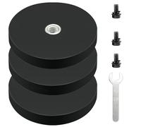 Nizirioo 3 imanes de neodimio engomados, grandes, fuertes, diámetro de 88 mm, con rosca exterior M6 y llave hexagonal pequeña, 30 kg de fuerza de sujeción, imanes atornillables para tornillos, ojal o