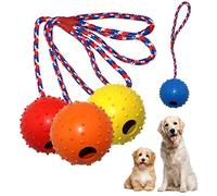 Nizirioo 4 Piezas Pelota con Cuerda, Pelota para Perro con Cuerda, Bola En Una Cuerda De Juguete para Perro, Bola De Goma Suave Y Elástica para Perros Grandes Y Pequeños Lanzamientos