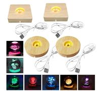 Nizirioo 4 zócalos LED con interruptor ajustable, base USB para cristal, acrílico y resina, regalos de San Valentín