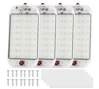 Nizirioo 48 luces LED para el interior del coche: 4 unidades de 12 V - 85 V, iluminación interior con interruptor, 10000 K de luz blanca, iluminación interior LED para autocaravanas, camiones,