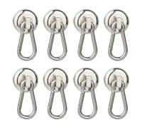 Nizirioo 8 Piezas Ganchos Magnéticos, 20mm Imanes Neodimio Ganchos, Ganchos con Fuerza De Iman, Mosquetón Giratorio Gancho Magnético para Colgar, Oficina Y Garaje, Techo, Parrilla