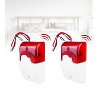 Nizirioo - Alarma de sonido de 2 piezas: sirena estroboscópica con cable, alarma de corte de corriente con luz flash(220 V)