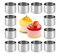 Nizirioo Anillos de Mousse, 12 Piezas Anillo de Pastel de Acero Inoxidable, Anillo para Cocinar Pastel, Anillo Pequeño para Tarta, Mousse Anillo Redonda para Pasteles Mousse Postres