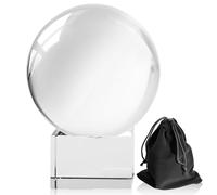 Nizirioo Bola De Cristal, Bola De Vidrio Transparente K9 Bola De Lente con Soporte Bola Cristal Bola De Adivino Bola De Adivinación, para Fotografía Decoración Meditación Regalos (80mm)