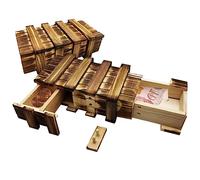 Nizirioo Caja de Regalo de Madera Clásica con 2 Compartimentos Seguros, Caja de Rompecabezas para Regalos de Dinero, Joyas y Cupones, Tamaño 15.5 x 8.4 x 5 cm