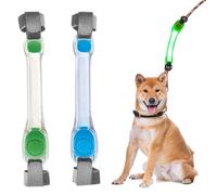 Nizirioo Cinta luminosa LED de seguridad para perros, 2 unidades, recargable por USB, cinta de luz LED de seguridad para perros y gatos, fácil de fijar a la correa del collar y al arnés, Acrilonitrilo