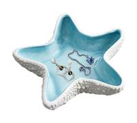 Nizirioo Cuenco de cerámica para joyas, diseño de estrella de mar, bandeja decorativa multifuncional, plato de cena, organizador, decoración del hogar, regalo de boda