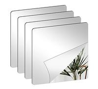 Nizirioo Espejo adhesivo para armario, pegatinas para espejo para pegar en armario, para baño, dormitorio y sala de estar, cuadrati decorativi espejo de pared