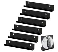 Nizirioo Estante Acrílico para Discos, 6 Estanterías de Pared Negro para Discos de Vinilo, Moderno, Estante de Pared para Vinilos, 30,5 X 4,3 X 4,3cm