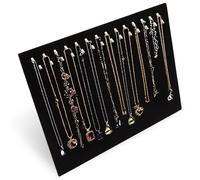 Nizirioo Expositor de joyas de terciopelo para collares, pulseras, pendientes y otros accesorios (negro, 37 x 30 cm)