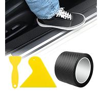 Nizirioo Fibra de Carbono Adhesiva: Adhesivo Fibra Carbono con 2 Rascadores, Protector de Parachoques Fibra de Carbono, para Cualquier Coche(7cm x 5m)