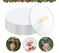 Nizirioo Hojas de Acrílico Redondos,10 Piezas Disco Acrilico Transparente,20cm,2mm,Acrílico Letreros Redondas,CíRculos AcríLicos Transparentes para llaveros,Pintura,DIY Accesorios