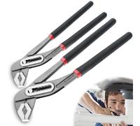 Nizirioo Juego de Alicates Profesionales para Bombas de Agua, de Acero Cr-V con Cierre Rápido Ajustable y Junta Deslizante Ranurada - Set de 2 para Tubos