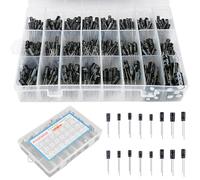 Nizirioo Juego de condensadores electrolíticos, 24 valores, 630 unidades, kit de condensador electrolítico de 10uF a 2200uF 10 V 16 V 25 V 50 V, kit de capacitador de aluminio con caja de