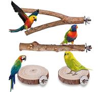Nizirioo Juego de Perchas Naturales para Pájaros - Juguetes de Madera de Uva Salvaje para Periquitos y Jaulas