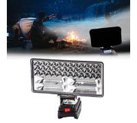 Nizirioo Lámpara con batería para Makita: lámpara de trabajo portátil para exteriores y largas distancias, lámpara LED de trabajo con batería, con puerto USB, 18 V, 27 W, foco LED multifuncional (sin