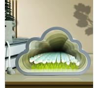 Nizirioo - Lámpara con forma de nube: luz nocturna de tulipán para hacer uno mismo, espejo, luz de ambiente para dormitorio, lámpara de mesa