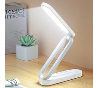 Nizirioo - Lámpara de escritorio LED inalámbrica plegable, mesa regulable de 3 niveles, suave para los ojos, lectura recargable USB, control