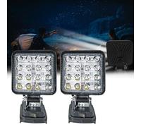 Nizirioo - Lámpara inalámbrica para makita: 2 proyectores de astillero LED, 18 V, 27 W, con 16 perlas súper luminosas, lámpara de trabajo y bolsillo para astillero