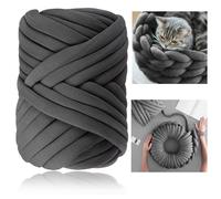 Nizirioo Lana Voluminosa para Tejer con los Brazos: 500 g de Hilo Roving para Manta de Punto Grueso (Gris Oscuro)