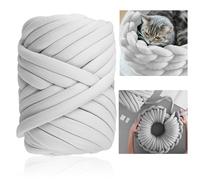 Nizirioo Lana Voluminosa para Tejer con los Brazos: 500 g de Hilo Roving para Manta Gruesa de Punto a Mano (Gris)