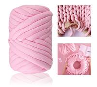 Nizirioo Lana voluminosa para tejer con los brazos: 500 g de hilo roving para tejer a mano, manta gruesa para tejer a mano, manta de punto grueso (rosa)