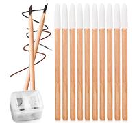 Nizirioo Lápiz de cejas microblading resistente al agua: 12 piezas madera lápiz de cejas con sacapuntas para mujeres, resultado natural y duradero