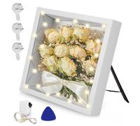 Nizirioo Marco de fotos 3D para rellenar, marco de fotos de 20 x 20 cm, marco de fotos para rellenar con cristal acrílico irrompible, cadena de luces LED 3D, marco de fotos para rellenar