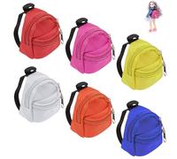 Nizirioo Mini Mochila - 6 piezas de accesorios escolares en miniatura con decoraciones y suministros para muñecas