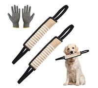 Nizirioo Mordedor arpillera para Perros, 2 Unidades, Juguete para Perros Muy Resistente para Entrenamiento K9, Tira aflojar Juegos Arrastre con Perro, Juguete con Dos bucles, 30 cm, 1 par Guantes