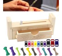 Nizirioo Paracord Jig Fabricante de Pulseras de Madera: Herramienta Ajustable Con 10 Cuerdas de Paracaídas y 10 Hebillas para Tejer Pulseras DIY