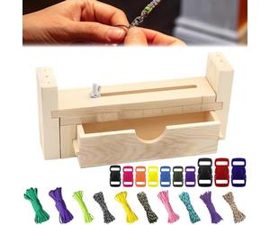 Nizirioo Paracord Jig Fabricante de Pulseras de Madera: Herramienta Ajustable Con 10 Cuerdas de Paracaídas y 10 Hebillas para Tejer Pulseras DIY