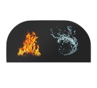 Nizirioo Placa de protección contra chispas para estufas de chimenea: 50 x 102 cm, base ignífuga, semicircular para chimeneas, placa de protección contra chispas, zona de la estufa para chimeneas en