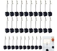 Nizirioo Portafotos de madera con clips, 30 piezas, madera original y acero inoxidable, diseño moderno, negro, para fiestas, bodas, decoración del hogar, oficina