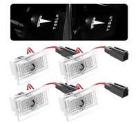 Nizirioo Proyector LED para puerta de coche, 4 unidades, luz de bienvenida, iluminación de entrada para puerta de coche para Tesla Model 3 Model Y Model S Model X Logo Iluminación de entrada Tesla