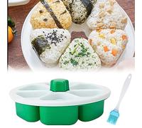 Nizirioo Set de sushi triangular Onigiri Maker Antiadherente Onigiri Forma Sushi Herramientas con Pincel de Aceite 6 en 1 DIY Sushi Maker Forma para Hogar, Restaurante Camping Japonés Bolas de Arroz