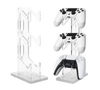 Nizirioo Soporte de controlador para Xbox One Switch PS4 PS5, soporte acrílico de 3 capas con soporte para auriculares, universal para la mayoría de controladores y auriculares, diseño estable, fácil