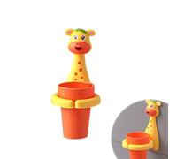 Nizirioo Soporte para cepillos de dientes para niños, portacepillos de dientes con taza, soporte para vasos de dientes sin taladrar, soporte para cepillos de dientes de pared, lindo portacepillos de