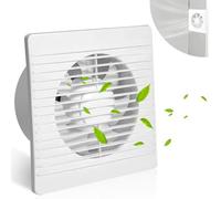 Nizirioo Ventilador de baño de 100 mm de diámetro, ventilador de pared para baño, ventilador extractor con cable, montaje en pared, funcionamiento silencioso para cocina, inodoro, baño, bajo consumo