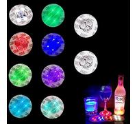Niziroo Posavasos LED Autoadhesivos: Set 10 Pegatinas Iluminadas de 7 Colores para Tazas